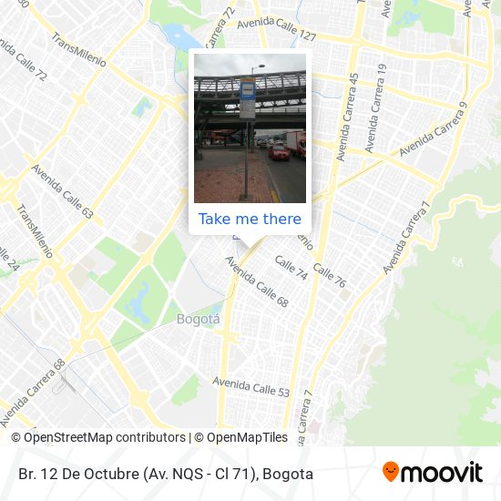 Mapa de Br. 12 De Octubre (Av. NQS - Cl 71)