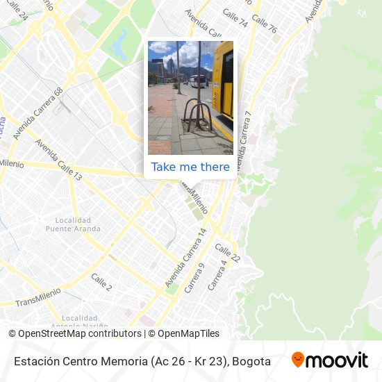 Mapa de Estación Centro Memoria (Ac 26 - Kr 23)