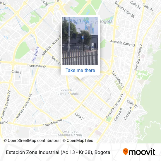 Mapa de Estación Zona Industrial (Ac 13 - Kr 38)