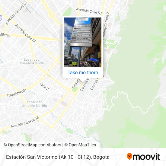 Mapa de Estación San Victorino (Ak 10 - Cl 12)