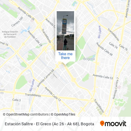 Estación Salitre - El Greco (Ac 26 - Ak 68) map