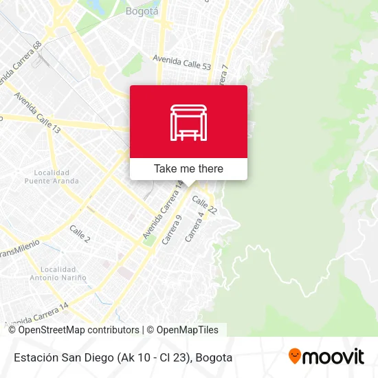 Estación San Diego (Ak 10 - Cl 23) map