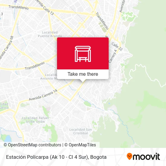Mapa de Estación Policarpa (Ak 10 - Cl 4 Sur)