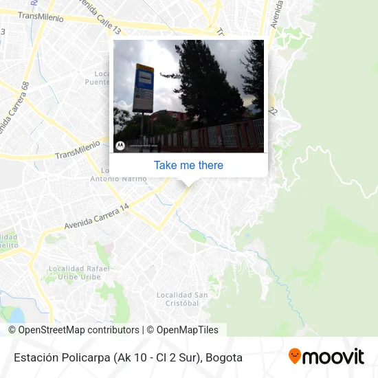 Mapa de Estación Policarpa (Ak 10 - Cl 2 Sur)