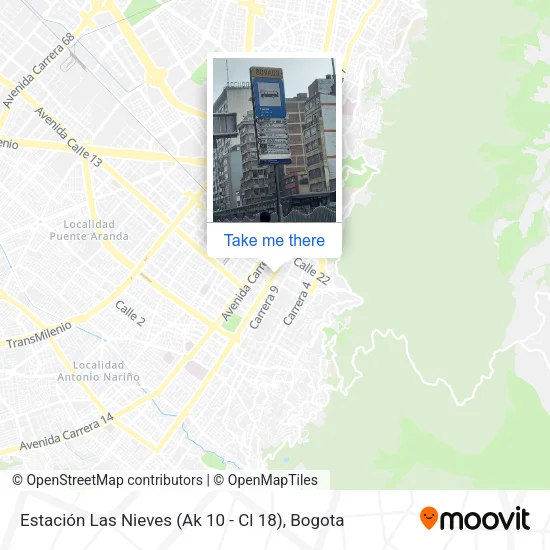 Mapa de Estación Las Nieves (Ak 10 - Cl 18)
