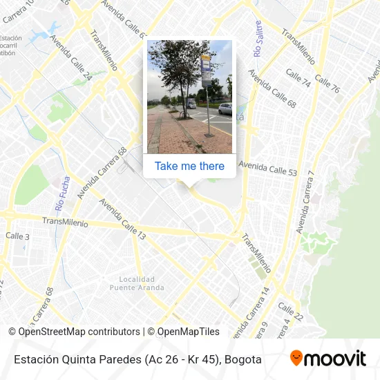 Mapa de Estación Quinta Paredes (Ac 26 - Kr 45)