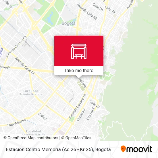Mapa de Estación Centro Memoria (Ac 26 - Kr 25)