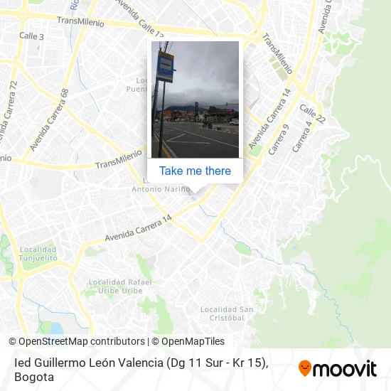 Mapa de Ied Guillermo León Valencia (Dg 11 Sur - Kr 15)