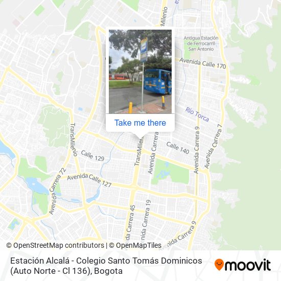 Mapa de Estación Alcalá - Colegio Santo Tomás Dominicos (Auto Norte - Cl 136)