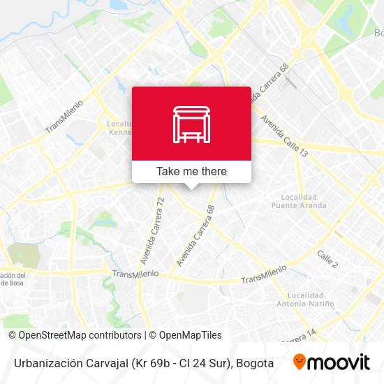 Mapa de Urbanización Carvajal (Kr 69b - Cl 24 Sur)