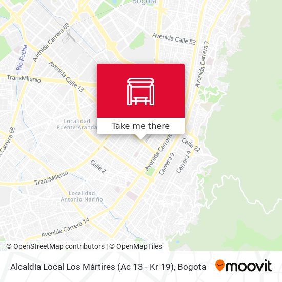 Alcaldía Local Los Mártires (Ac 13 - Kr 19) map