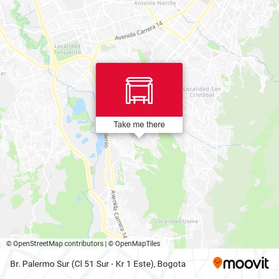 Br. Palermo Sur (Cl 51 Sur - Kr 1 Este) map