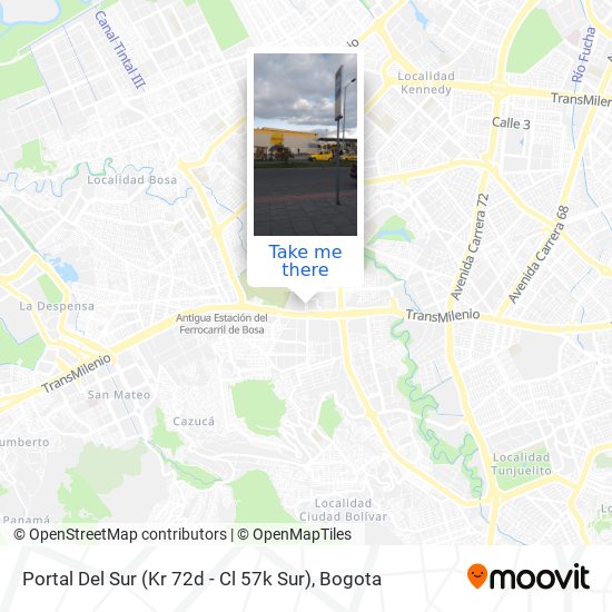 Portal Del Sur (Kr 72d - Cl 57k Sur) map