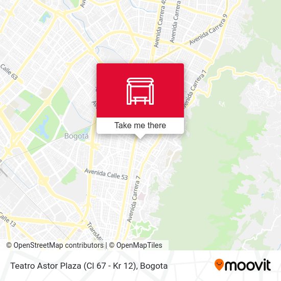 Mapa de Teatro Astor Plaza (Cl 67 - Kr 12)