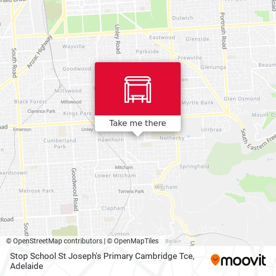 Stop School St Joseph's Primary Cambridge Tce map