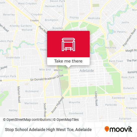 Mapa Stop School Adelaide High West Tce