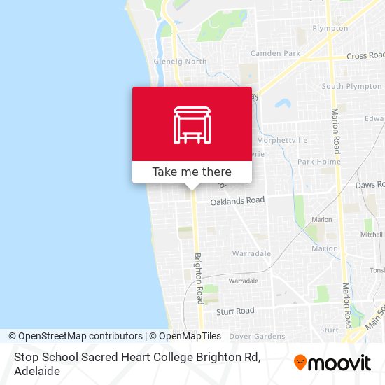 Mapa Stop School Sacred Heart College Brighton Rd