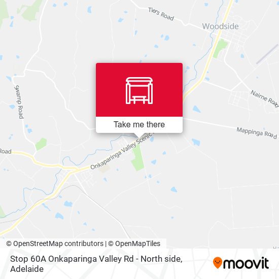 Stop 60A Onkaparinga Valley Rd - North side map