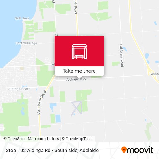 Stop 102 Aldinga Rd - South side map