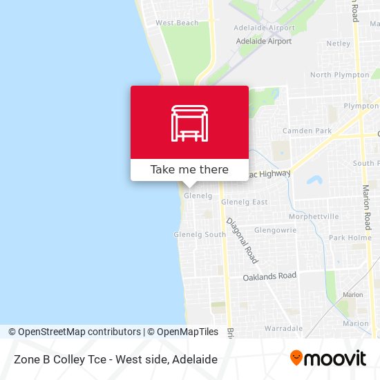 Zone B Colley Tce - West side map