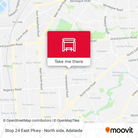 Stop 24 East Pkwy - North side map