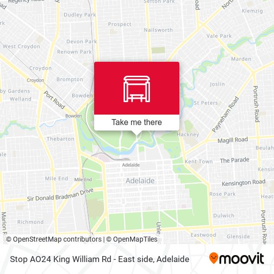 Stop AO24 King William Rd - East side map