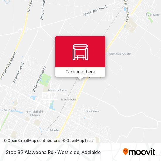 Stop 92 Alawoona Rd - West side map
