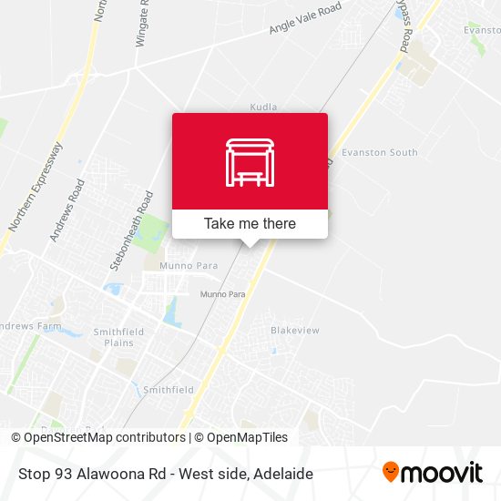 Stop 93 Alawoona Rd - West side map