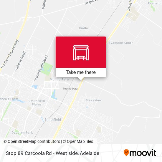 Stop 89 Carcoola Rd - West side map