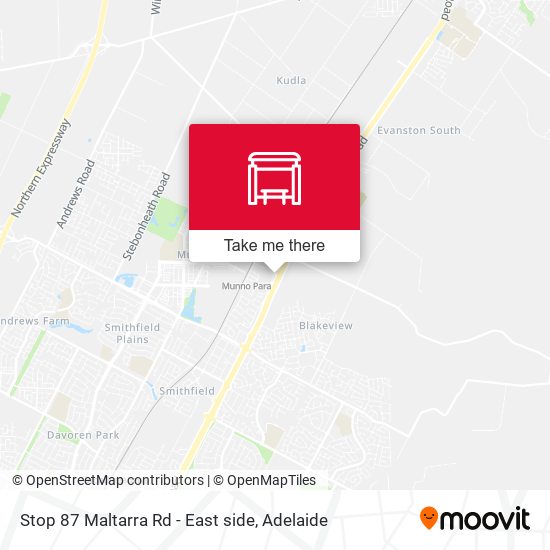 Stop 87 Maltarra Rd - East side map