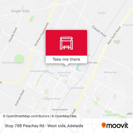 Mapa Stop 78B Peachey Rd - West side