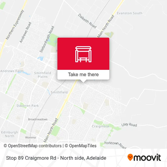 Mapa Stop 89 Craigmore Rd - North side