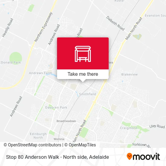 Mapa Stop 80 Anderson Walk - North side