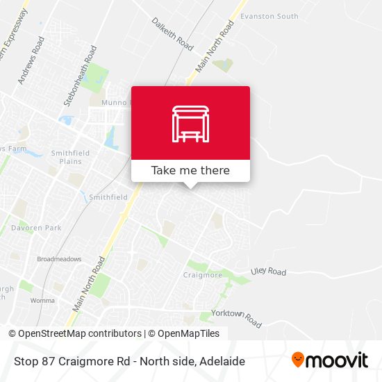 Stop 87 Craigmore Rd - North side map