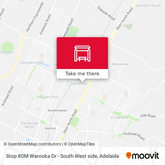 Stop 80M Warooka Dr - South West side map