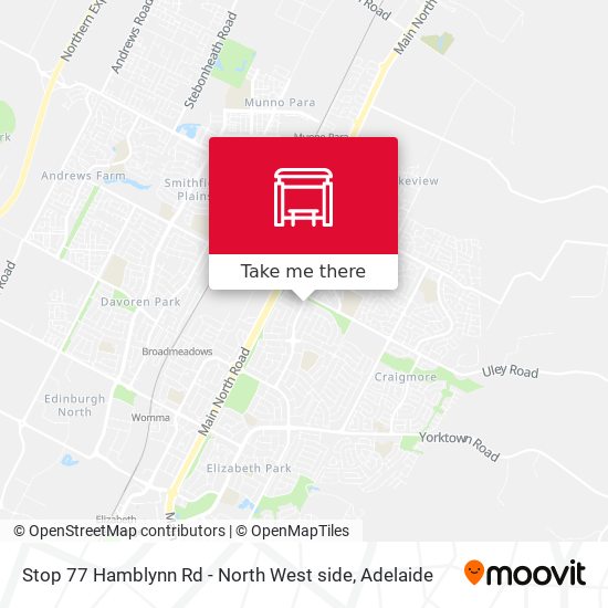 Mapa Stop 77 Hamblynn Rd - North West side