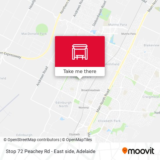 Stop 72 Peachey Rd - East side map