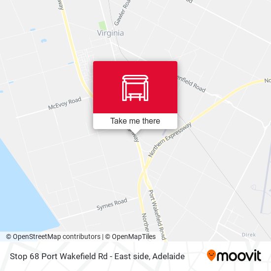 Stop 68 Port Wakefield Rd - East side map