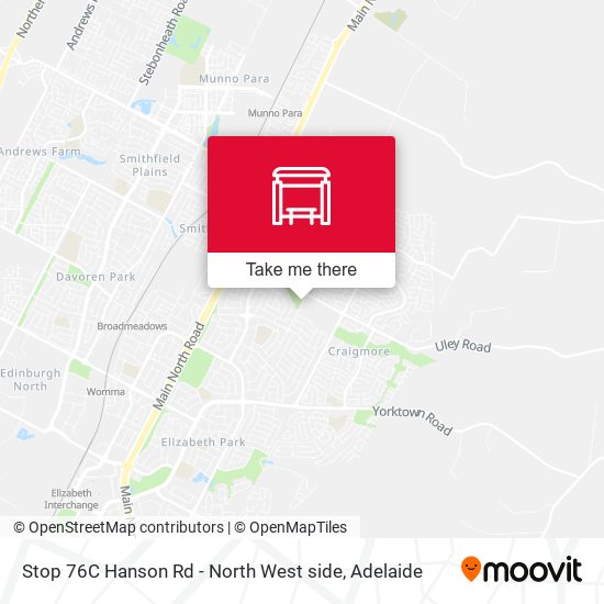 Stop 76C Hanson Rd - North West side map