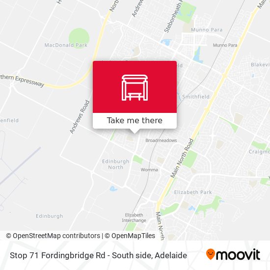 Stop 71 Fordingbridge Rd - South side map