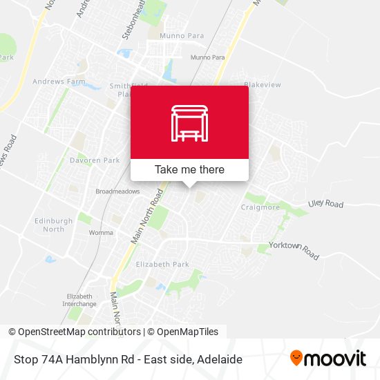 Stop 74A Hamblynn Rd - East side map