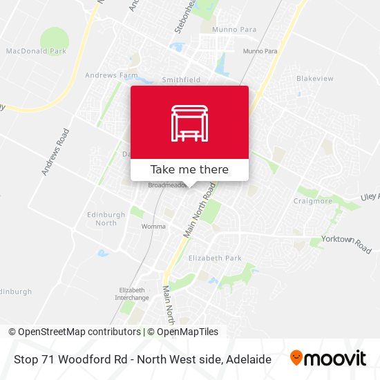 Stop 71 Woodford Rd - North West side map
