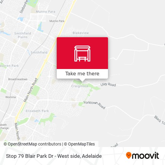 Stop 79 Blair Park Dr - West side map