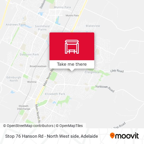Stop 76 Hanson Rd - North West side map