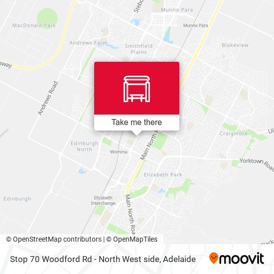 Stop 70 Woodford Rd - North West side map