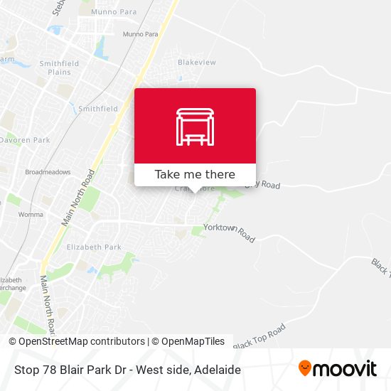 Stop 78 Blair Park Dr - West side map