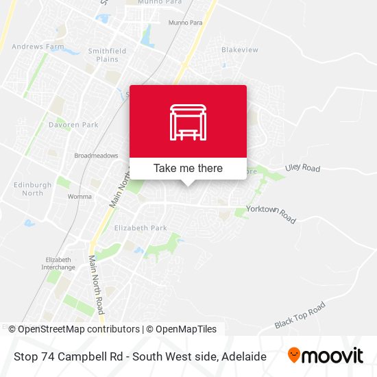 Stop 74 Campbell Rd - South West side map