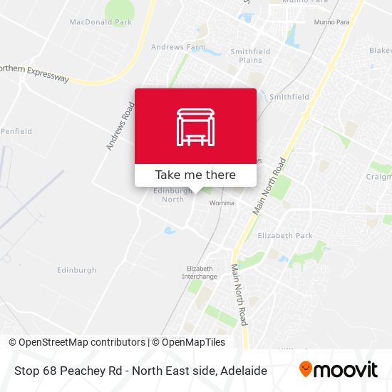 Stop 68 Peachey Rd - North East side map