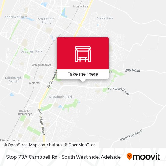 Stop 73A Campbell Rd - South West side map
