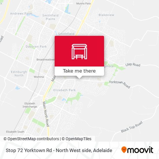 Stop 72 Yorktown Rd - North West side map